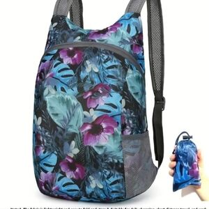 Foldable Blue and Purple Backpack